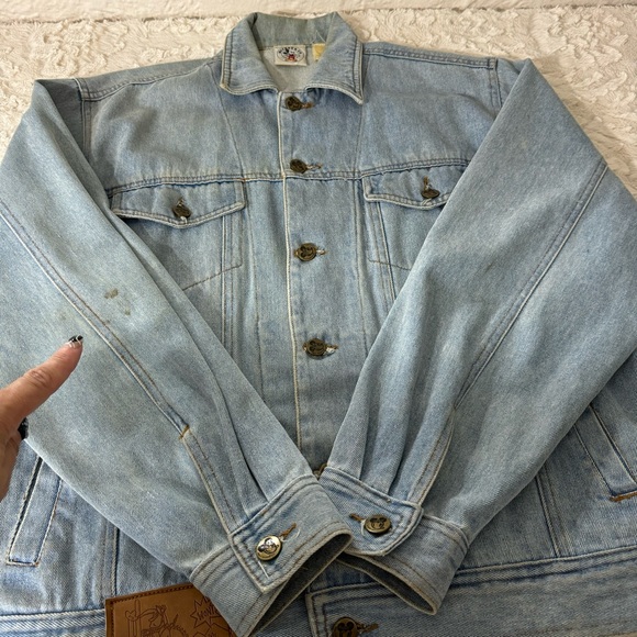 Vintage  Disney Jean Jacket Denim Adult Small Sequin Circa 1980 Mickey Minnie - Picture 7 of 8
